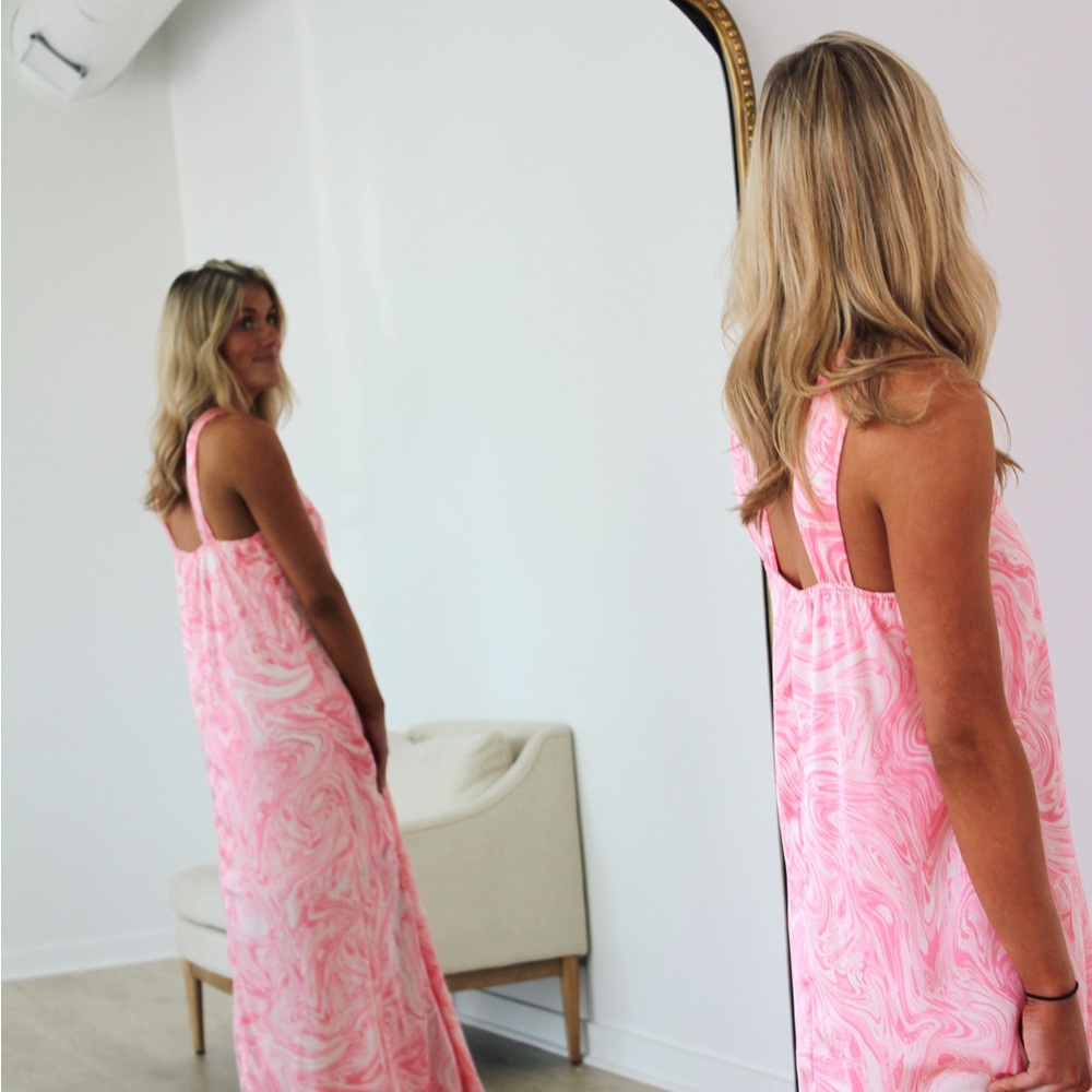 Pink Swirl Maxi Dress